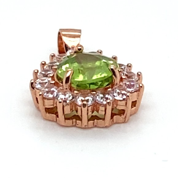 Peridot 1.55ct Rose Gold Finish Solid 925 Sterling Silver Pendant - Picture 5 of 7